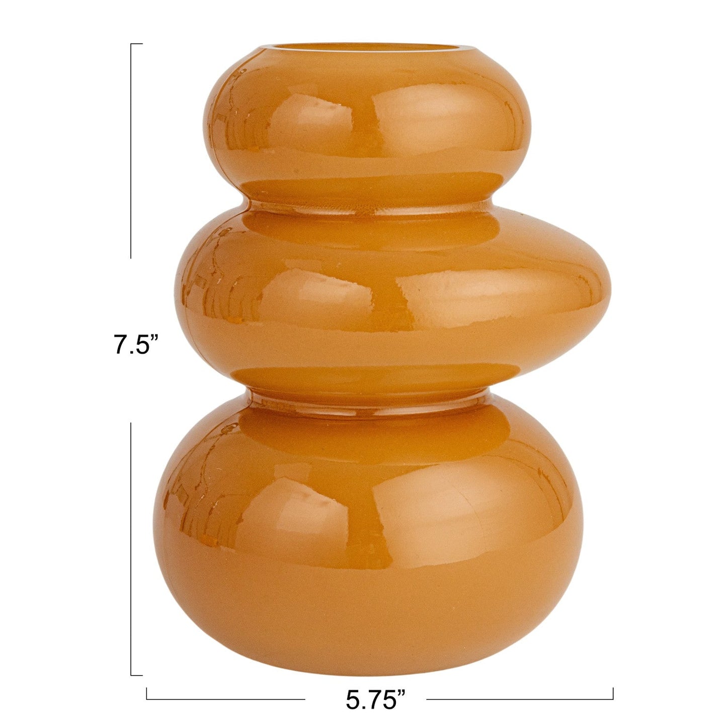 Glass Organic Shaped Vase Camel Color