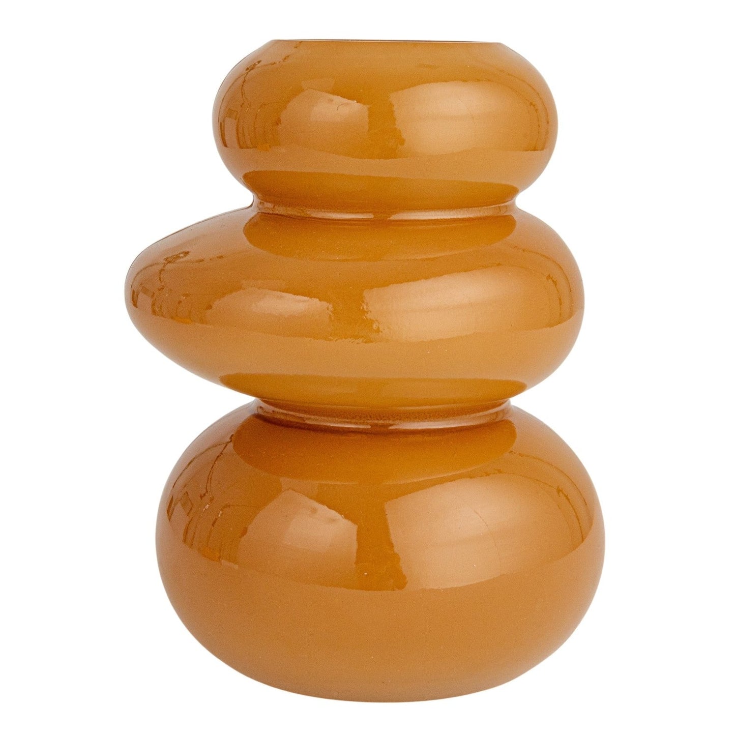 Glass Organic Shaped Vase Camel Color