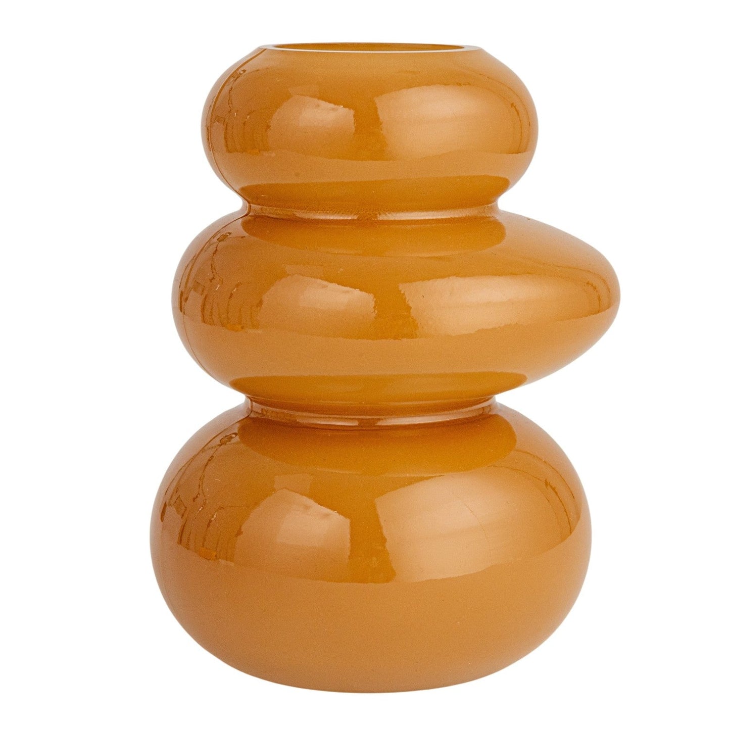 Glass Organic Shaped Vase Camel Color