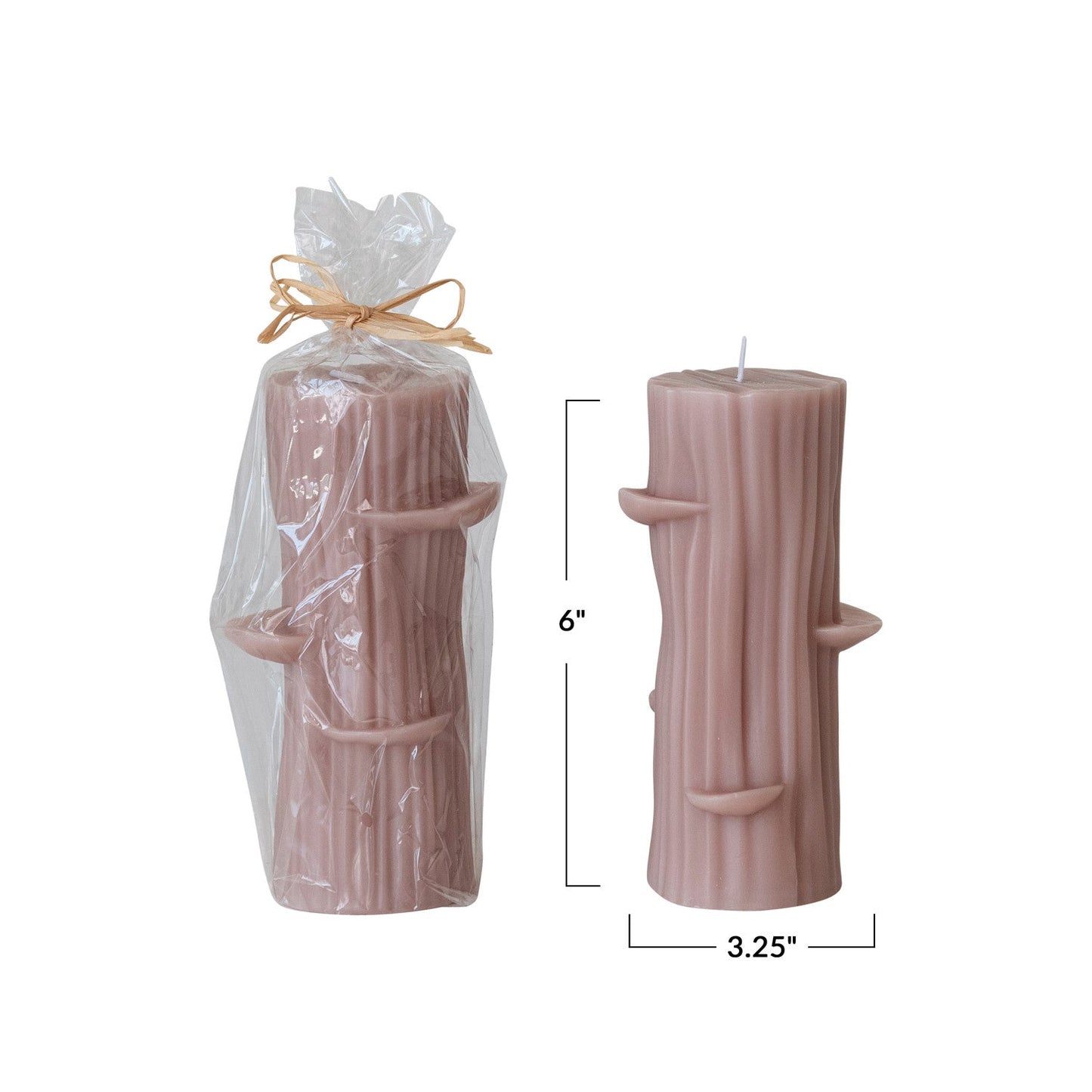 Mushroom Log Candle - Unscented Natural