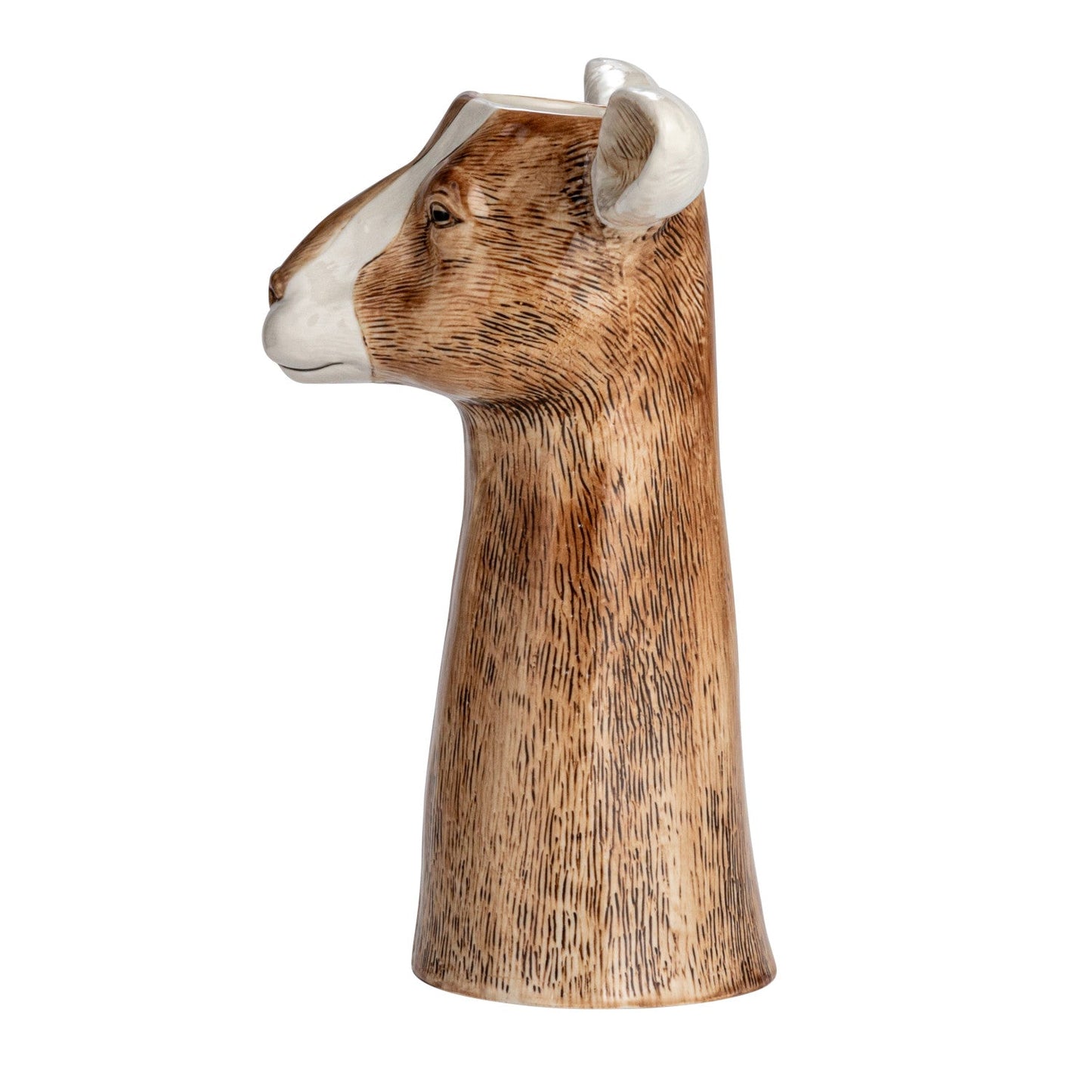 Goat Hand-Painted Stoneware Vase