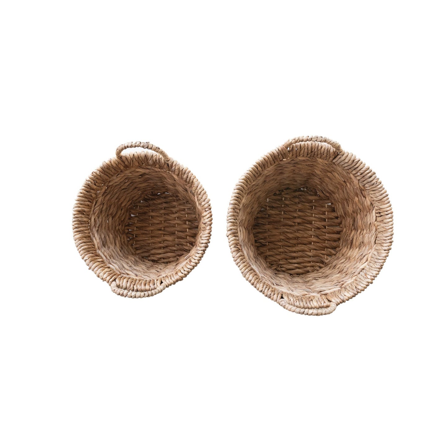 Hand-Woven Water Hyacinth Baskets with Handles