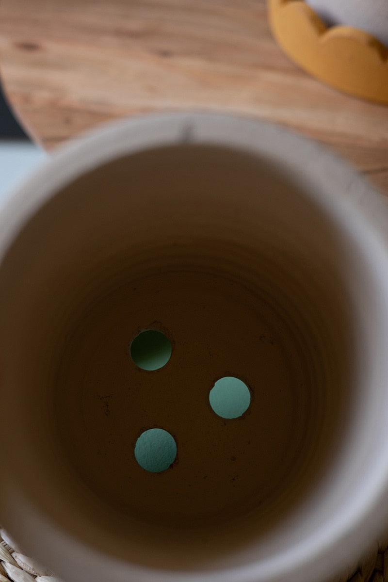 Scalloped Terracotta Planter & Saucer
