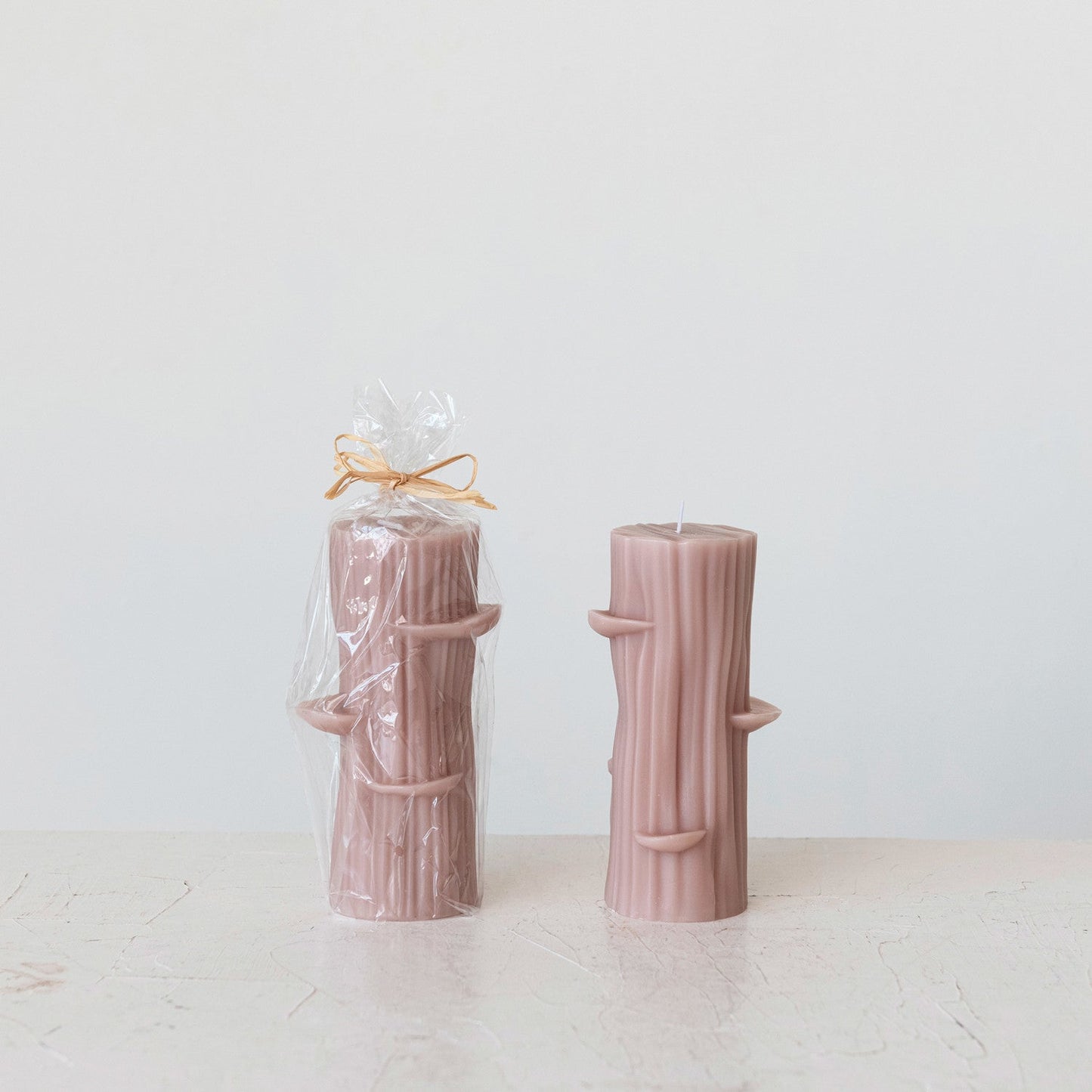 Mushroom Log Candle - Unscented Natural