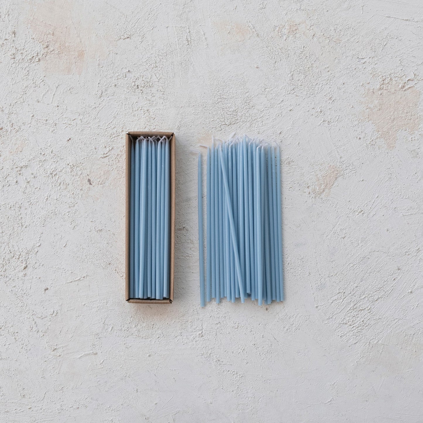 1/4in Unscented Thin Taper Candles in Box, Set of 36