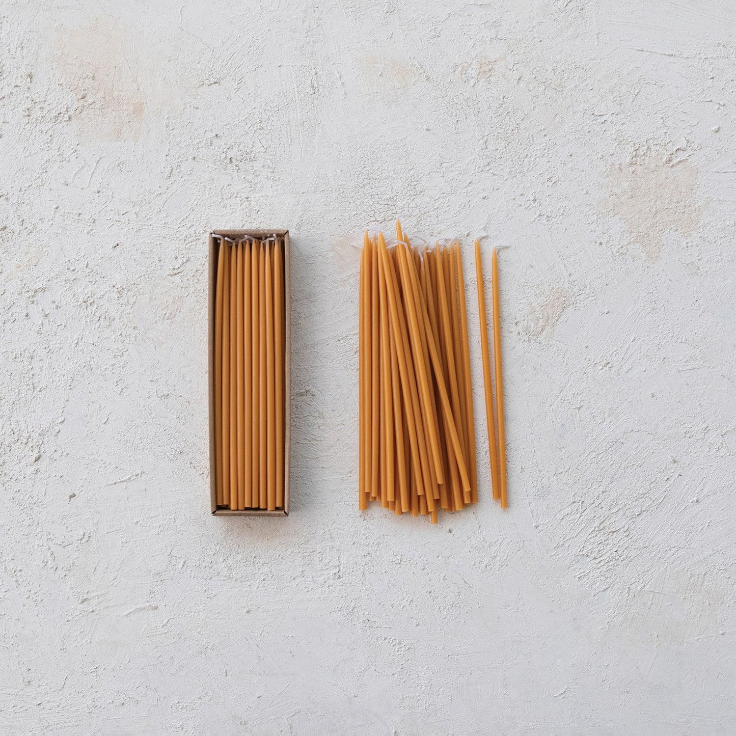 1/4in Unscented Thin Taper Candles in Box, Set of 36