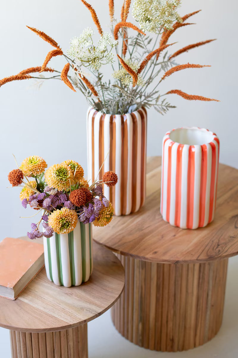 Striped Ceramic Vase