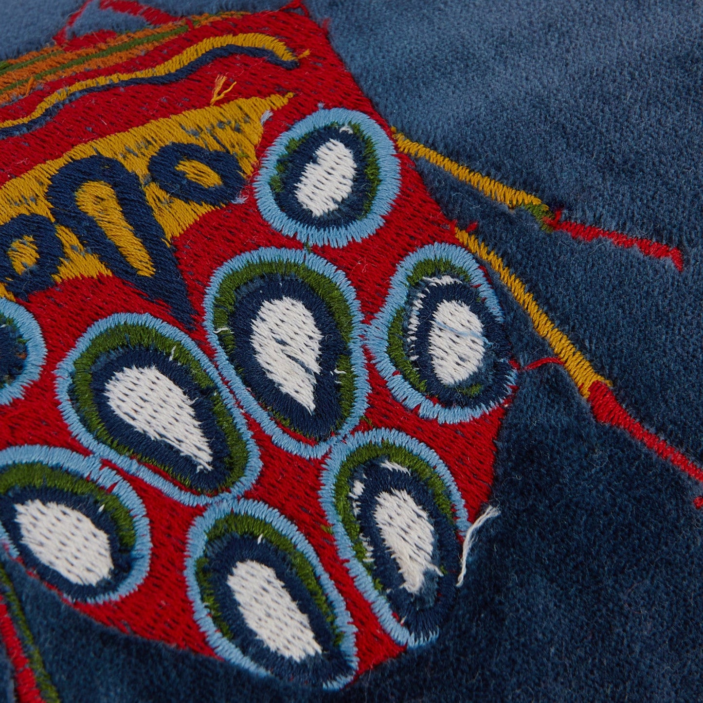 Beetle Velvet Embroidered Lumbar Pillow