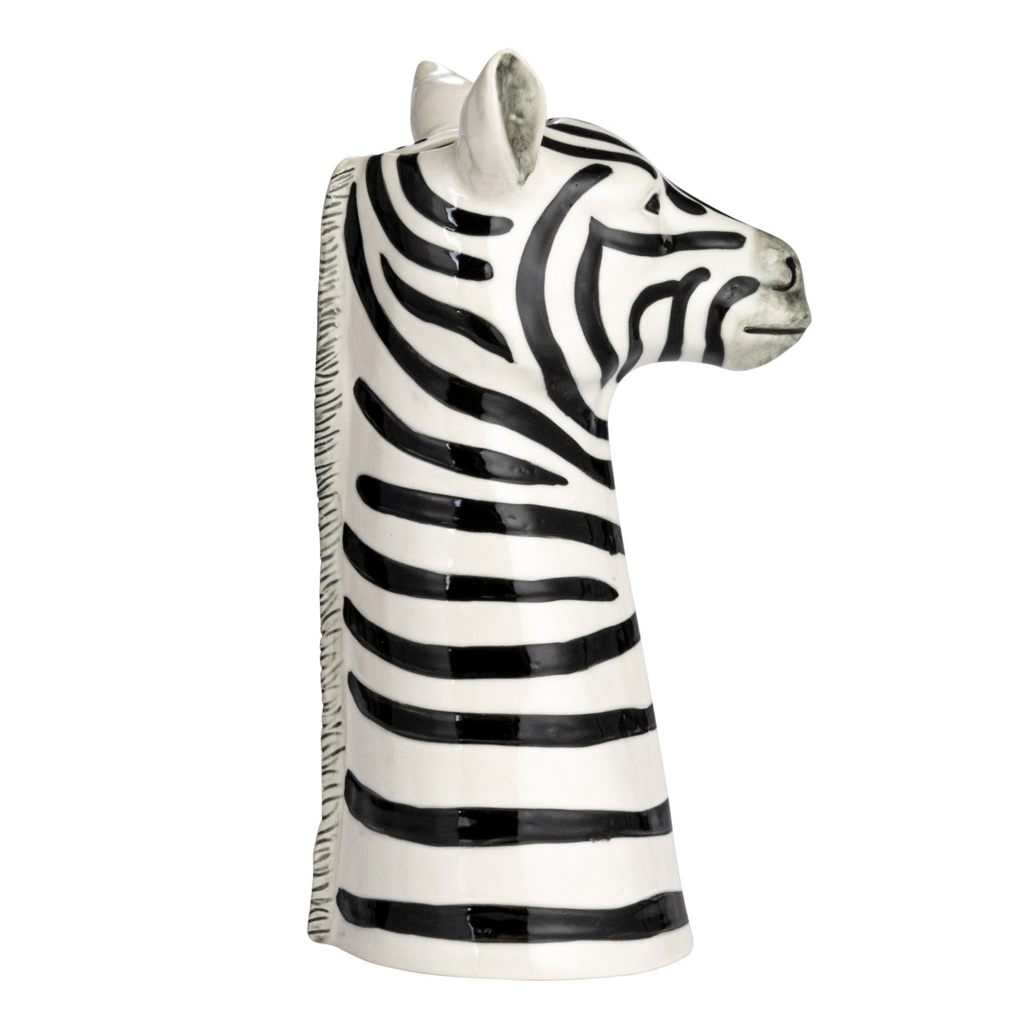 Zebra Hand-Painted Stoneware Vase