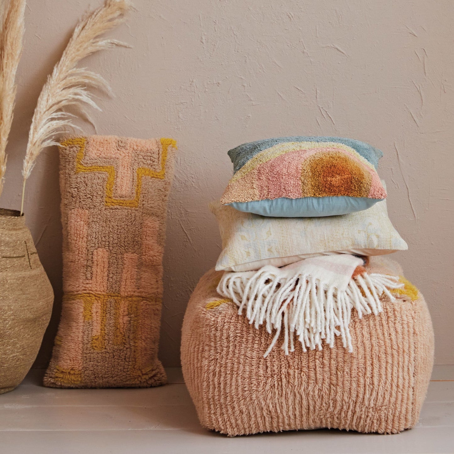 36in New Zealand Wool Shag Lumbar Pillow
