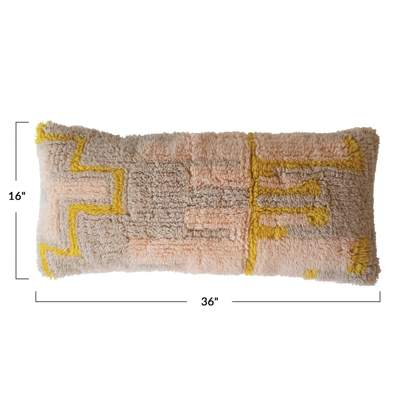 36in New Zealand Wool Shag Lumbar Pillow