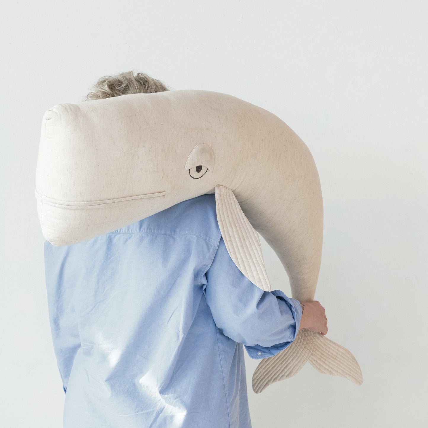 Whale Pillow - 48in x 12in Cotton & Linen