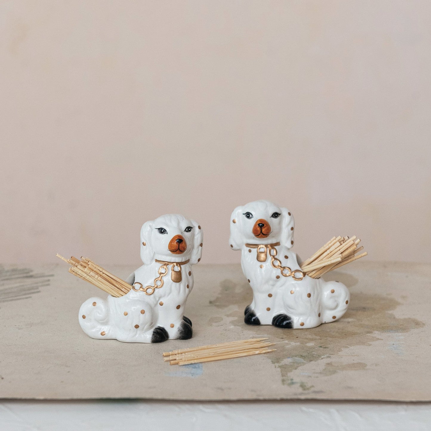 Ceramic Staffordshire Dog Mini Vase