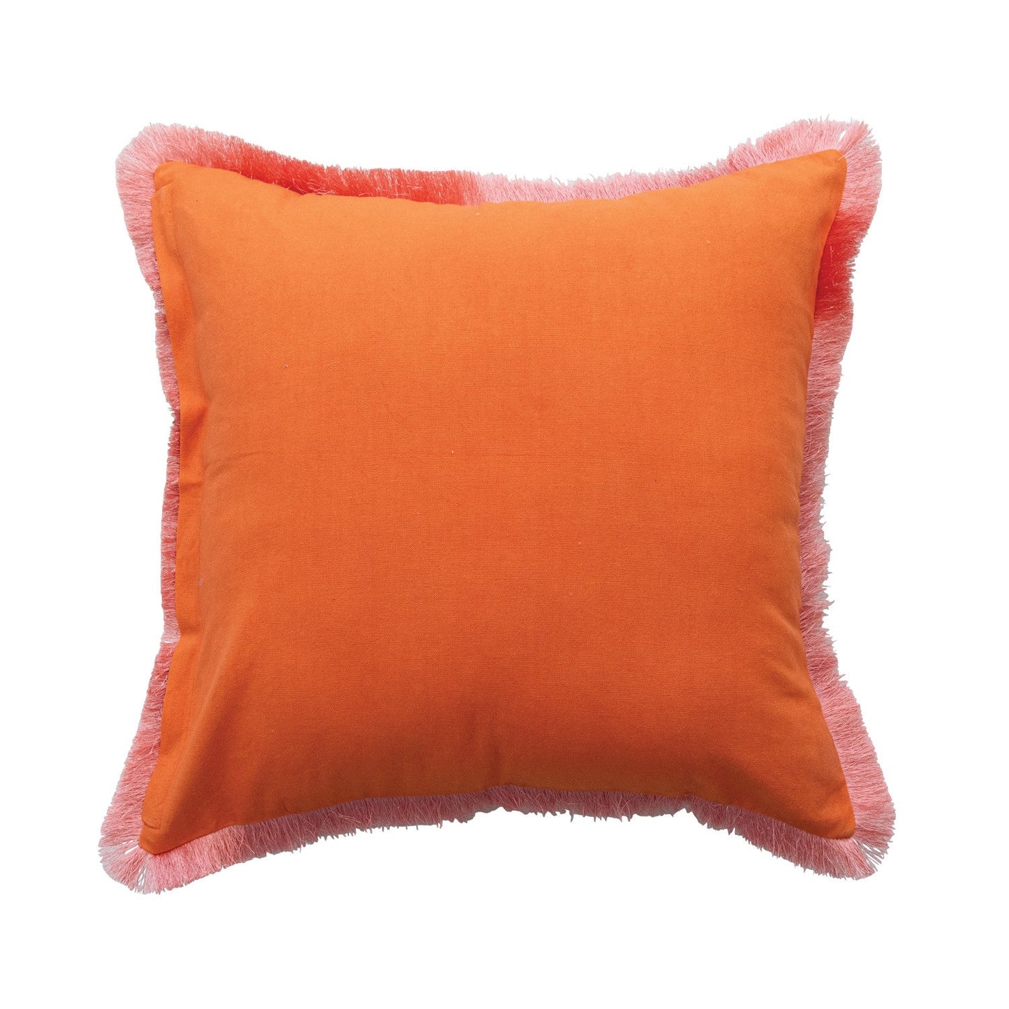 20in Velvet Ogee Pattern & Eyelash Fringe Pillow