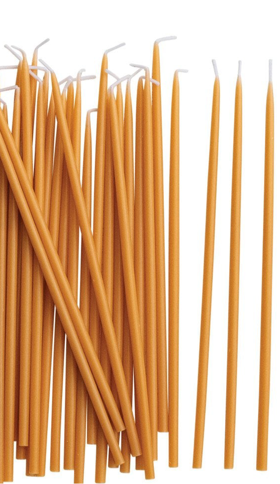 1/4in Unscented Thin Taper Candles, mixed colors set of 15
